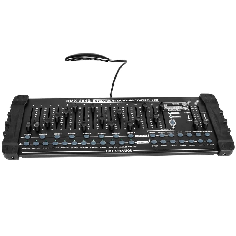 UKing DMX kontroler 384 kanala DMX512 konzola 240 programabilnih scena DJ Disco Moving Head upravljačka jedinica za scenska svjetla crna