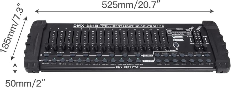 UKing DMX Vezérlő 384 Csatornás DMX512 Konzol 240 Programozható Jelenet DJ Disco Moving Head Színpadi Fény Kezelő Berendezés Fekete