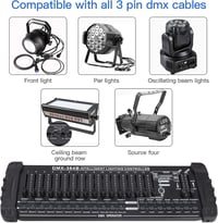 UKing DMX Vezérlő 384 Csatornás DMX512 Konzol 240 Programozható Jelenet DJ Disco Moving Head Színpadi Fény Kezelő Berendezés Fekete 2
