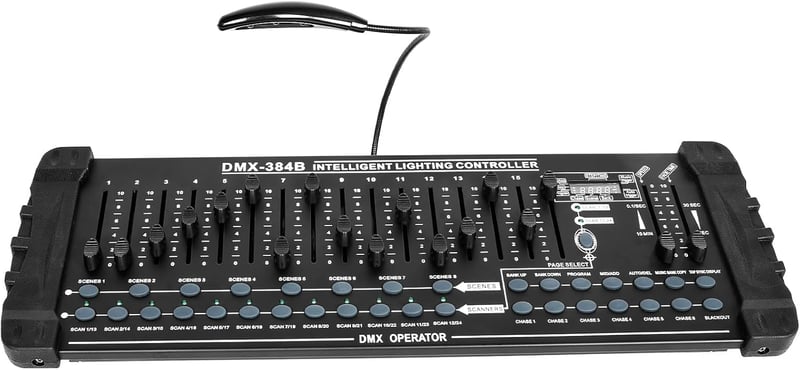 UKing DMX Vezérlő 384 Csatornás DMX512 Konzol 240 Programozható Jelenet DJ Disco Moving Head Színpadi Fény Kezelő Berendezés Fekete