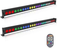 UKing RGB LED Falmosó Fénysáv 24x3W - Távirányítós DMX Diszkó Fényeffekt Szett, Zenére Villogó Színes Parti Világítás DJ Rendezvényekhez - 2 1