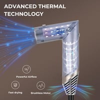 UKLISS 5 az 1-ben Ionos Hajformázó Szett - 60000 RPM Forró Levegős Hajszárító és Göndörítő Kefe Arany Színben 9