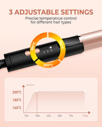 UKLISS Mini Hajgöndörítő 25mm - Kerámia Hajsütővas Rövid és Közepes Hajhoz, 3 Hőfokozat 160-200°C, Utazáshoz, Kesztyűvel és Táskával 9