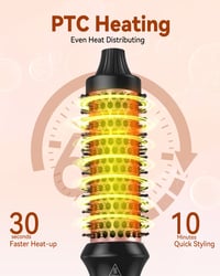 UKLISS Termikus Hajkefe 3 az 1-ben 32mm Rózsaszín Fekete, Utazáshoz Alkalmas Hajformázó Kefe 160-204°C Ionos Technológiával 4