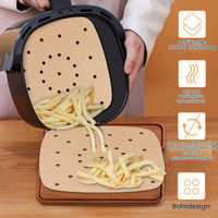 UKOFEW Hârtie de copt pentru cuptor cu convecție 100 buc, hârtie pergament perforată, antiaderentă, impermeabilă și rezistentă la grăsime, pentru cuptor, cuptor cu microunde și friteuză cu aer cald (Air Fryer) 5