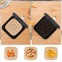 UKOFEW Hârtie de copt pentru cuptor cu convecție 100 buc, hârtie pergament perforată, antiaderentă, impermeabilă și rezistentă la grăsime, pentru cuptor, cuptor cu microunde și friteuză cu aer cald (Air Fryer) 4