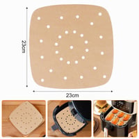 UKOFEW Hârtie de copt pentru cuptor cu convecție 100 buc, hârtie pergament perforată, antiaderentă, impermeabilă și rezistentă la grăsime, pentru cuptor, cuptor cu microunde și friteuză cu aer cald (Air Fryer) 3