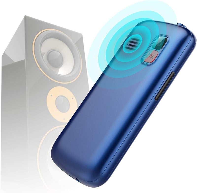 ukuu Nyugdíjas mobiltelefon nagy gombokkal kék, 2.4 hüvelykes színes kijelző, Dual SIM, vészhelyzeti gomb, 1000 mAh, töltőállomás