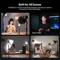 ULANZI 100W RGB LED videólámpa beépített akkuval, 2700-6500K színhőmérséklet, stúdió fény 3