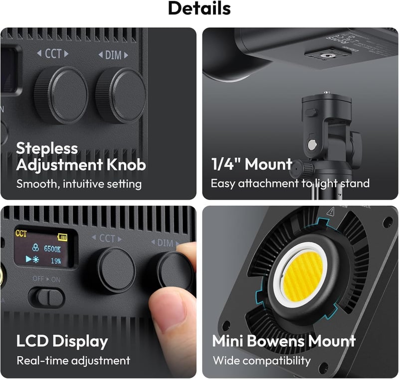 ULANZI 100W RGB LED videólámpa beépített akkuval, 2700-6500K színhőmérséklet, stúdió fény