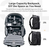 ULANZI BP10 35L Vízálló Fotós Hátizsák Drón DSLR Tükörreflexes Kamerához Laptop Tartóval 2