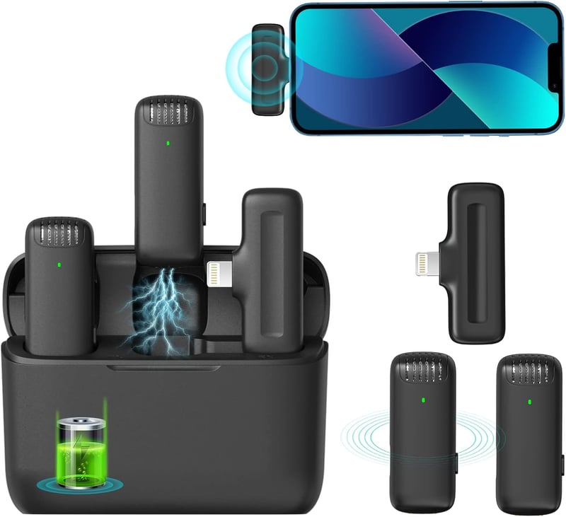 ULANZI J12 Vezeték Nélküli Lavalier Mikrofon iPhone-hoz, Zajszűrés, Plug & Play