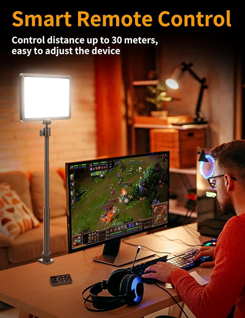 ULANZI K20 LED videólámpa távirányítóval, 600 lumen, 2500-9000K, YouTube/streaming