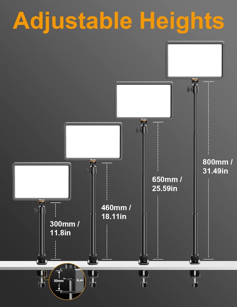 ULANZI K20 LED videólámpa távirányítóval, 600 lumen, 2500-9000K, YouTube/streaming