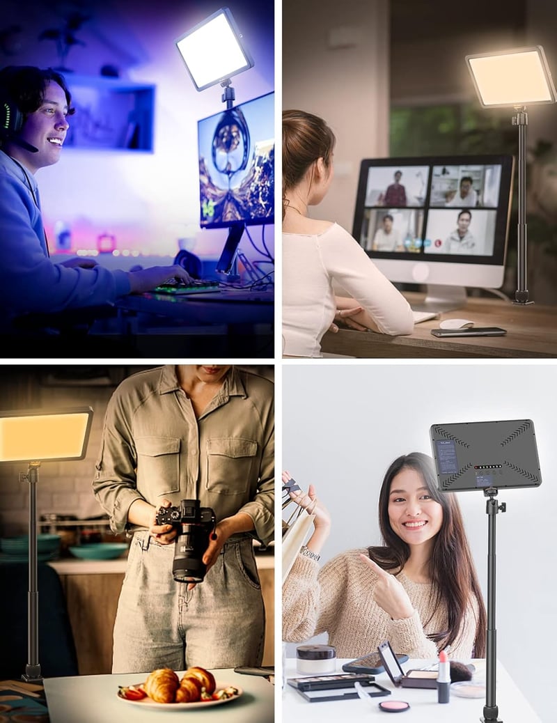 ULANZI K20 LED videólámpa távirányítóval, 600 lumen, 2500-9000K, YouTube/streaming