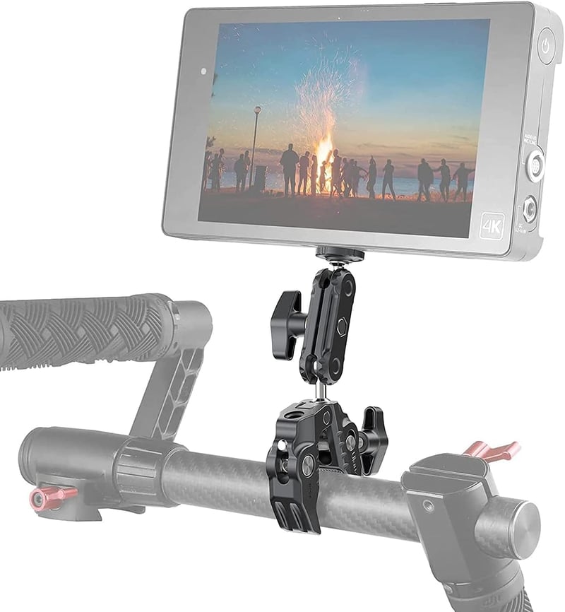 ULANZI R094 Super Clamp Rák 360° Dupla Gömbfej Kamera LED Lámpa Stabilizátor Tartó