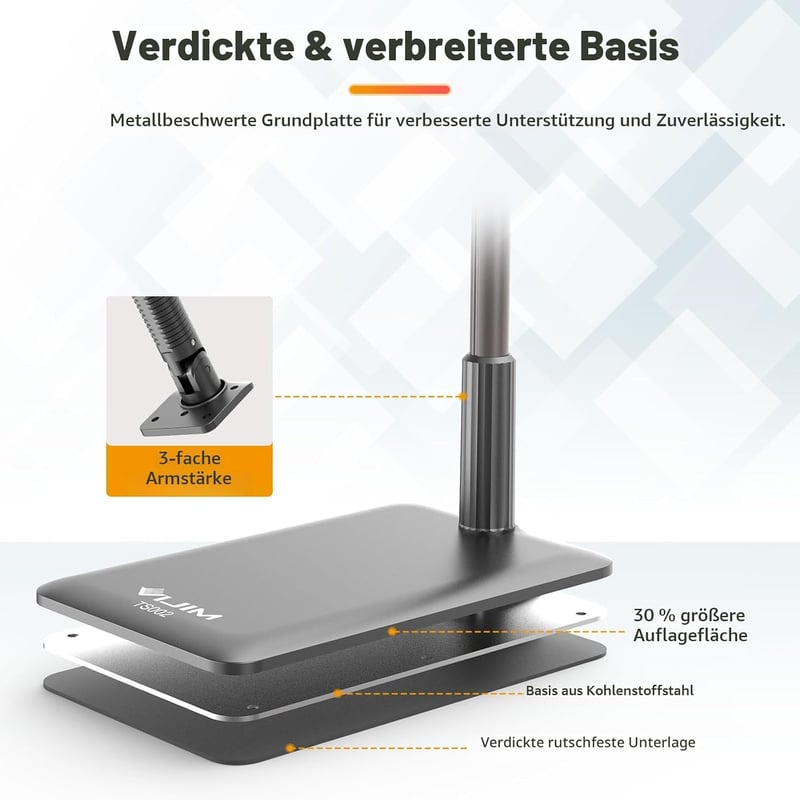 ULANZI TS002 állítható magasságú, 360 fokban forgatható tablet állvány iPad Air Pro Mini és 4,5-12,9 hüvelykes eszközökhöz