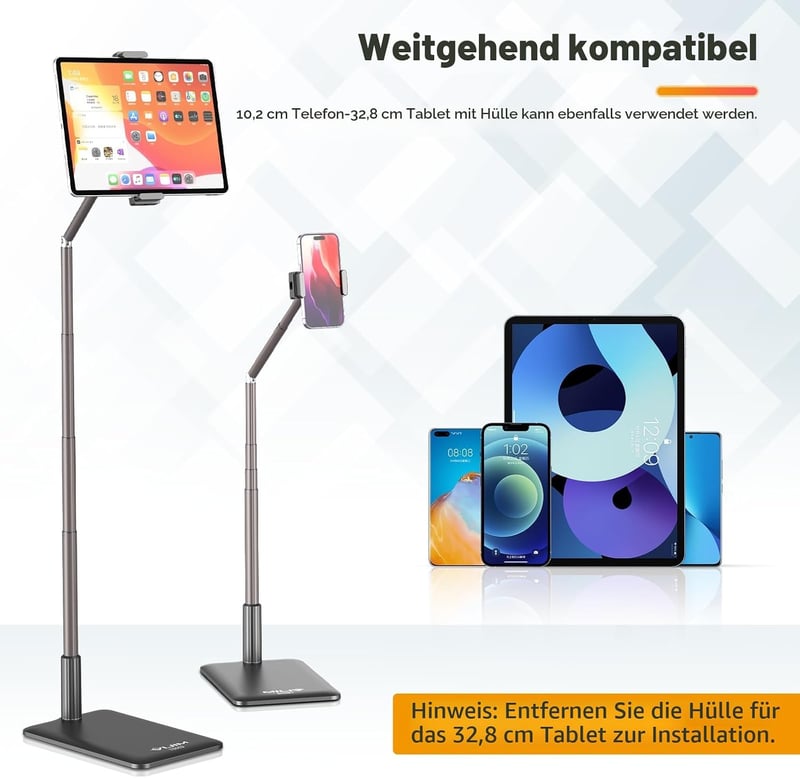 ULANZI TS002 állítható magasságú, 360 fokban forgatható tablet állvány iPad Air Pro Mini és 4,5-12,9 hüvelykes eszközökhöz