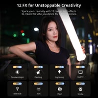 ULANZI UA20 Air Tube Light LED trubicové svetlo 20W, dvojfarebné nastaviteľné 2700-6500K CRI95+, magnetické prenosné video svetlo na fotenie a natáčanie videí 5