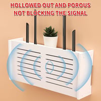 Ulawellor WiFi Router Tárolódoboz - Falra Szerelhető Nedvességálló Router Szekrény, Fehér, 29x20x9 cm, Modem Elrejtő Doboz 4