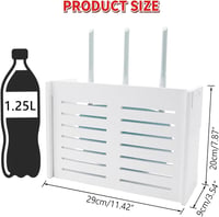 Ulawellor WiFi Router Tárolódoboz - Falra Szerelhető Nedvességálló Router Szekrény, Fehér, 29x20x9 cm, Modem Elrejtő Doboz 2
