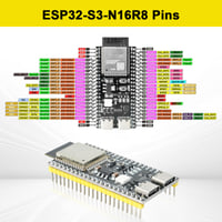Ulegqin ESP32-S3 DevKitC-1-N16R8 Fejlesztői Lap WiFi és Bluetooth 5.0 16M Flash 8M PSRAM Dual Type-C Arduino Kompatibilis 5