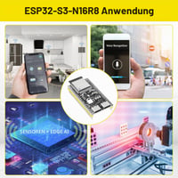 Ulegqin ESP32-S3 DevKitC-1-N16R8 Fejlesztői Lap WiFi és Bluetooth 5.0 16M Flash 8M PSRAM Dual Type-C Arduino Kompatibilis 7