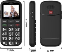 uleway Idős mobiltelefon nagy gombokkal Dual SIM SOS vészhívó, töltőállomás, szerződés nélkül 6