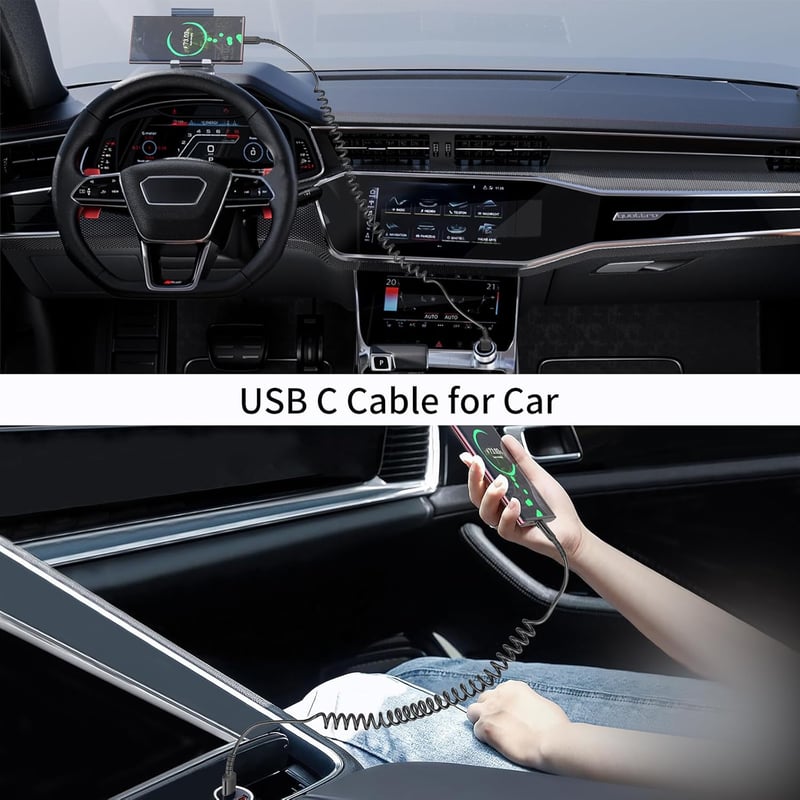 ULIFTUS Spirál USB A - USB C Kábel 2db - CarPlay Adatszinkronizáló Töltőkábel Samsung Galaxy, Huawei, Xiaomi, Google Pixel Telefonokhoz

AI: