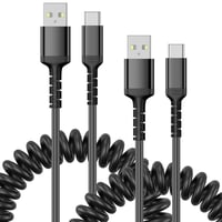 ULIFTUS Spirál USB A - USB C Kábel 2m 2db - Gyorstöltő Adatkábel Samsung Galaxy S20-S23, A51, Note10, Xiaomi és Google Pixel Telefonokhoz, C 1