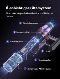 Ultenic U16 Flex akkumulátoros porszívó - fekete - 1,5 L 7