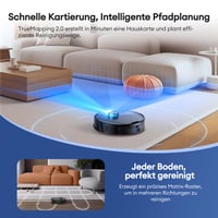 Robot aspirator Ultenic cu funcție de mop, 10000Pa, autonomie 200 minute, stație de descărcare 3,5L, navigație LiDAR, 4 în 1, pentru covoare și animale de companie 8