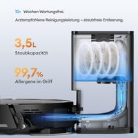 Robot aspirator Ultenic cu funcție de mop, 10000Pa, autonomie 200 minute, stație de descărcare 3,5L, navigație LiDAR, 4 în 1, pentru covoare și animale de companie 10