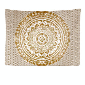Ulticool Zlatni Mandala Zidni Goblen XXL - 200x150 cm - Boemska Hipi Zidna Dekoracija - Zidni prekrivač i poster za spavaću sobu, dnevni boravak i dječju sobu