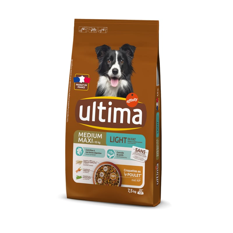 Ultima Light suha hrana za odrasle pse srednjih i velikih pasmina, piletina i riža - 7,5 kg