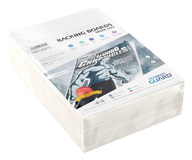 Ultimate Guard Comic Backing Boards Silver – podkladové kartóny na komiksy, 100 ks