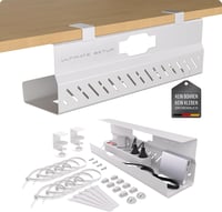 Ultimate Setup Prémium Kábelvezető Asztalhoz - Fehér Kábeltálca Asztal Szervezéshez - 1er Set, White 1