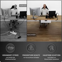 Ultimate Setup Prémium Kábelvezető Asztalhoz - Fehér Kábeltálca Asztal Szervezéshez - 1er Set, White 5