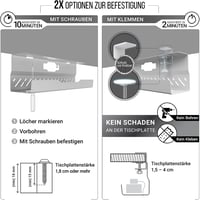 Ultimate Setup Prémium Kábelvezető Asztalhoz - Fehér Kábeltálca Asztal Szervezéshez - 1er Set, White 3