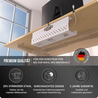 Ultimate Setup Prémium Kábelvezető Asztalhoz - Fehér Kábeltálca Asztal Szervezéshez - 1er Set, White 6