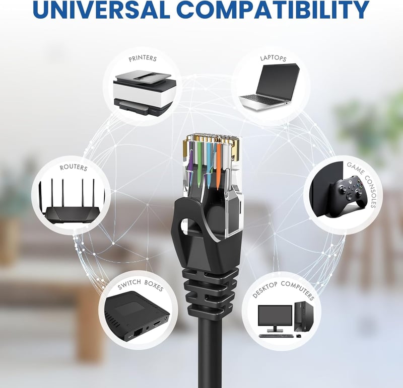 Ultra Clarity Cables LAN Kábel 30,5m - 10 Gbps Sebességű Ethernet Hálózati Kábel RJ45 Porttal Rendelkező Eszközökhöz, Router, Modem, Switch 