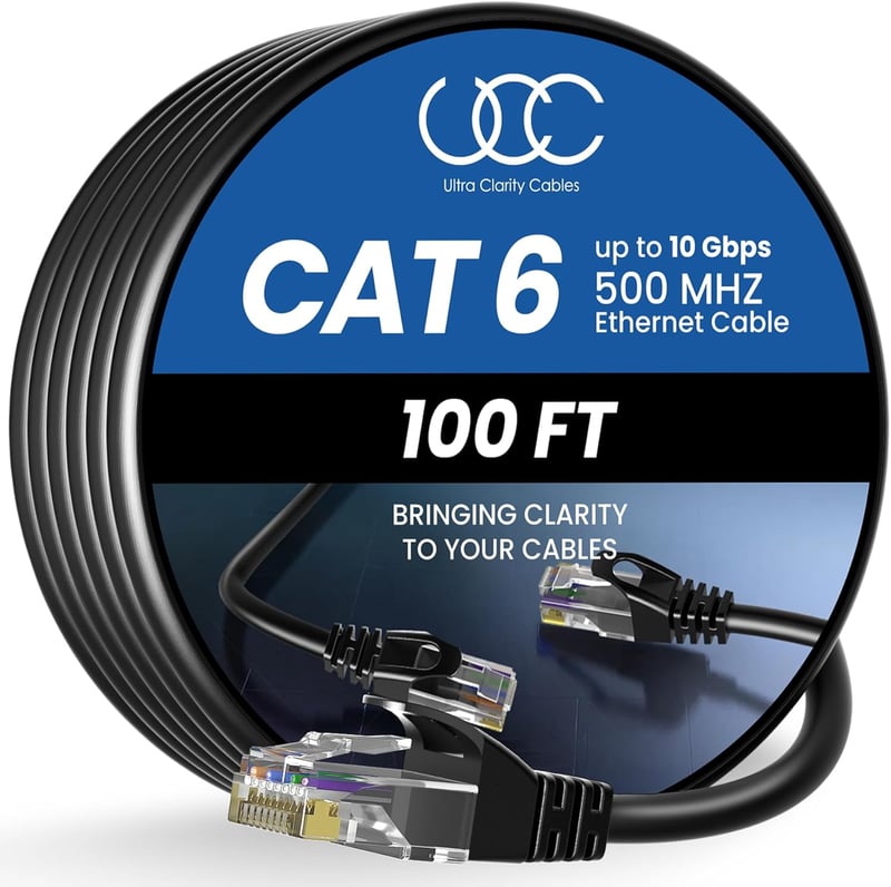 Ultra Clarity Cables LAN Kábel 30,5m - 10 Gbps Sebességű Ethernet Hálózati Kábel RJ45 Porttal Rendelkező Eszközökhöz, Router, Modem, Switch 