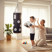 ULTRA FITNESS CROSSJAB Sac de Box pentru Copii cu Mănuși și Lanț – Set de Box Umplut pentru Copii, pentru Antrenamente de MMA, Muay Thai, Karate 6