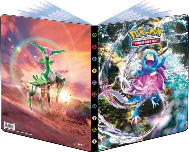 Ultra Pro Pokémon Scarlet & Violet Temporal Forces (EV05) album na karty s kapacitou 252 kariet, zelený doplnok pre zberateľské karty
