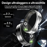 Ultra Vékony Okosgyűrű - 24/7 Pulzus, SpO2, Alvás és Testhőmérséklet Monitorozás, Telefon Távvezérlés, Android iOS, Fekete 3