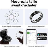 Ultra Vékony Okosgyűrű - 24/7 Pulzus, Véroxigén, Alvás és Testhőmérséklet Figyelés, Telefon Távvezérlés, Android iOS Kompatibilis,  2