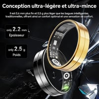 Ultra Vékony Okosgyűrű - 24/7 Pulzus, Véroxigén, Alvás és Testhőmérséklet Figyelés, Telefon Távvezérlés, Android iOS Kompatibilis,  3