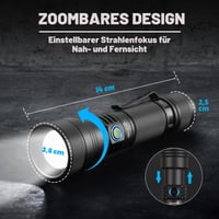 Lanternă tactică reîncărcabilă cu LED UltraFire UF2 cu toc, 1500 lumeni, 5 moduri, zoom, lanternă de poliție cu suport de curea, pentru patrulare și sarcini de securitate 4