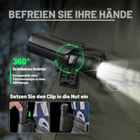 Lanternă tactică reîncărcabilă cu LED UltraFire UF2 cu toc, 1500 lumeni, 5 moduri, zoom, lanternă de poliție cu suport de curea, pentru patrulare și sarcini de securitate 2