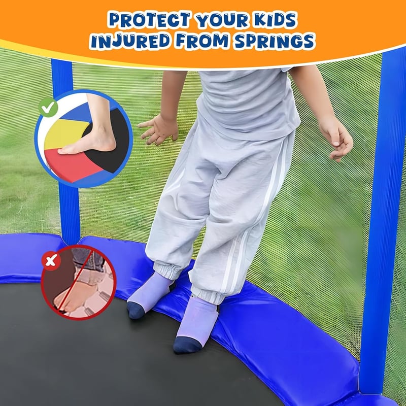 ULTRAPOWER SPORTS Trampolín szegélyvédő 244-427 cm, UV-álló, kék/zöld/fehér/piros/rózsaszín/szivárvány